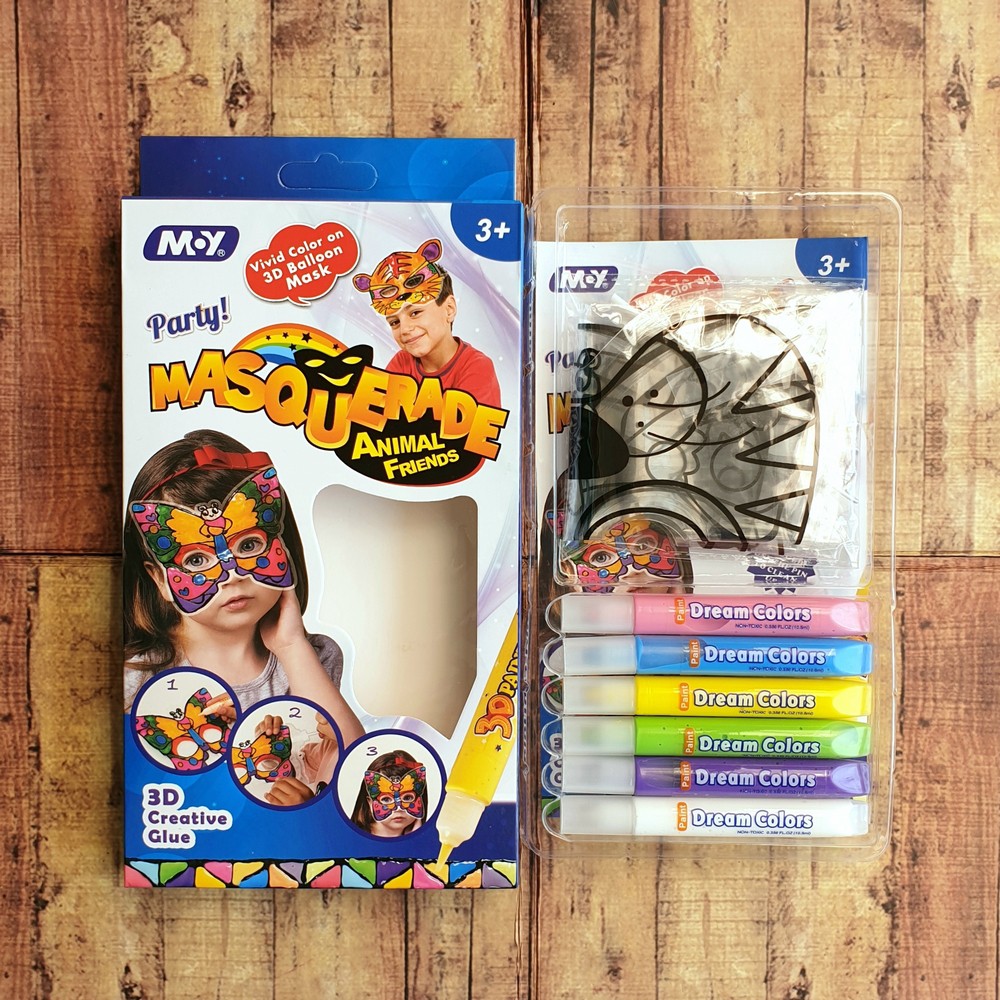 Mainan Edukasi DIY Ballon Mask Masquerade 3D Creative Glue 8190 - Mainan Anak Kreatif Balon Topeng