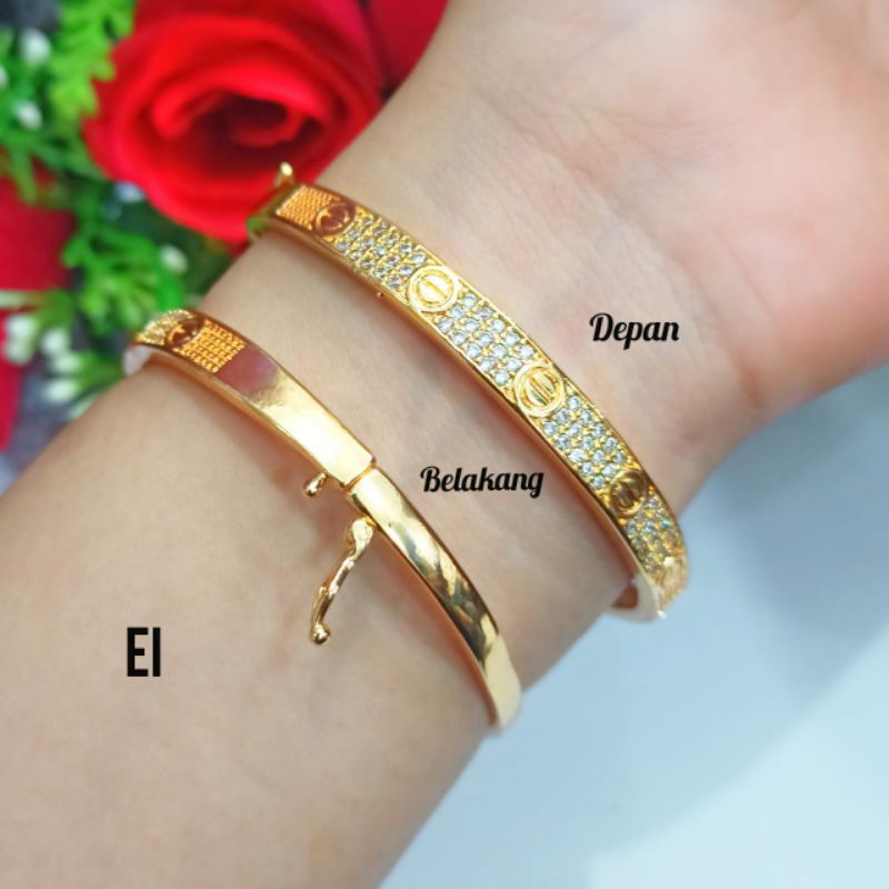 Gelang Bangkok Dewasa Permata Zircon Motif brand (COD)