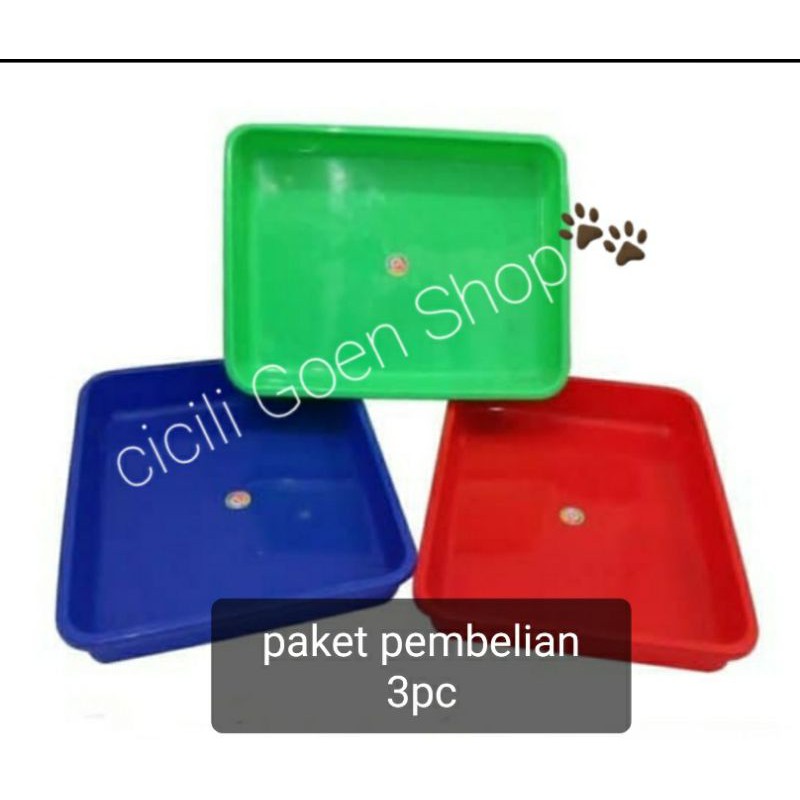 3 pc bak pasir khusus KITTEN no 3 tempat wadah pup pee bayi kucing