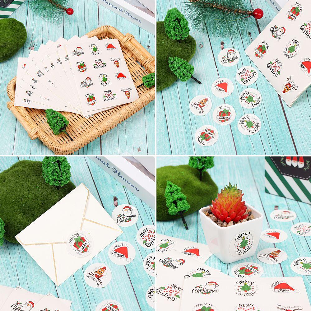 Nanas 120Pcs Gift Paper Sticker DIY Santa Claus Tag Biskuit Paket Merry Christmas Xmas Ornament