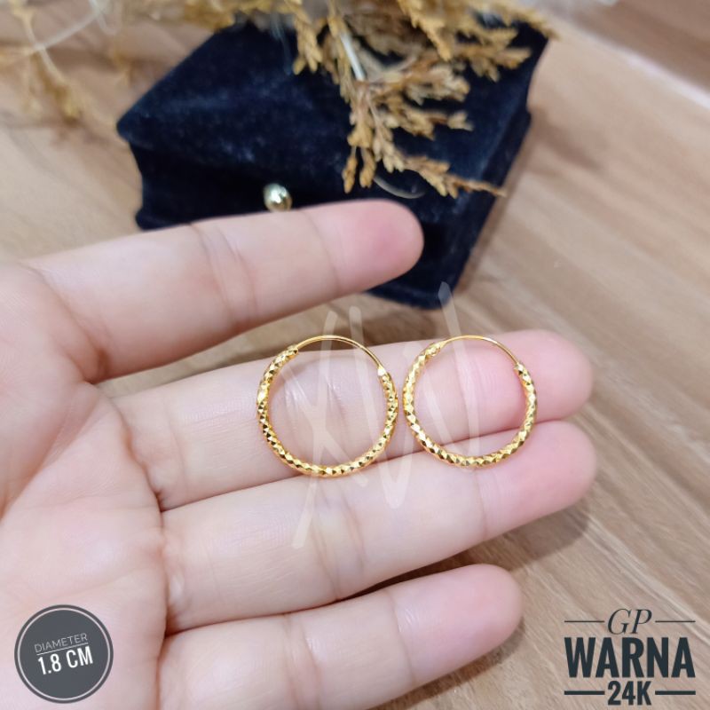 Anting gipsy Bulat warna 24k E05061