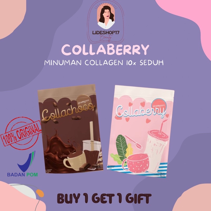 [READY STOCK] Collaberry GEAMOORE | COLLACHOCO GEAMOORE | Collaberry Drink Collagen By Geamoore | Collagen geamoore