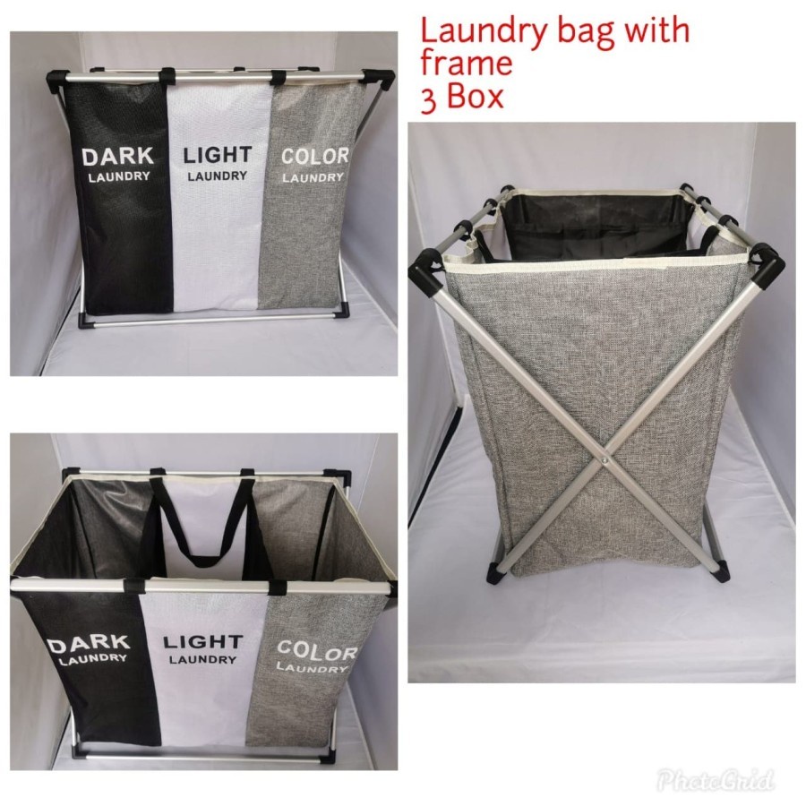 LAUNDRY BAG KERANJANG CUCIAN BAJU KOTOR DENGAN FRAME ALUMUNIUM