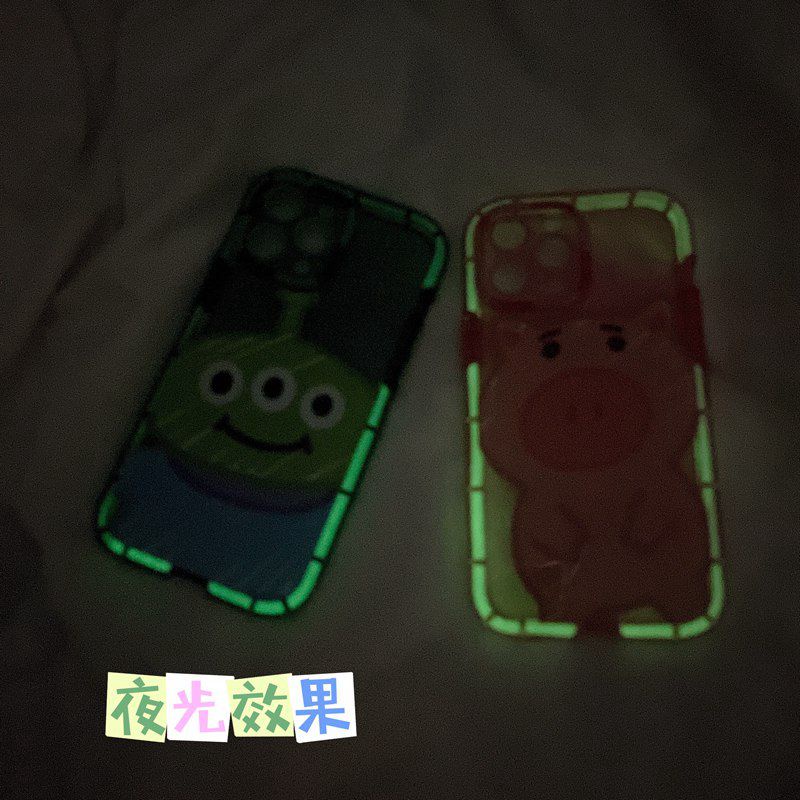 Glowing At Night Soft Case iP iPhone 11 12 13 Pro Max Cute Pig &amp; Monster Casing Apple