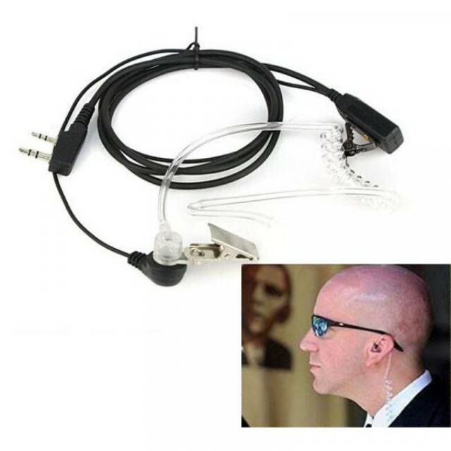 Headset Earphone FBI Style untuk Walkie Talkie - C9003A - Black