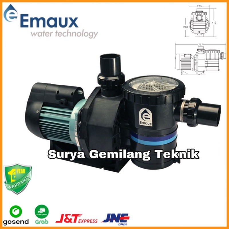 Pompa Kolam Renang 1HP Emaux SB10 Mesin Pompa Air Kolam Emaux SB 10 2"