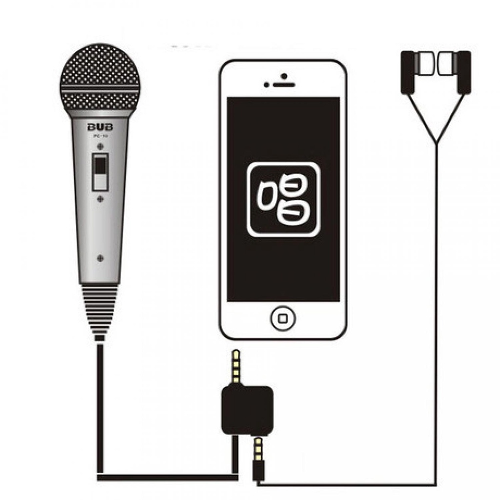 IDN TECH - BUB Mikrofon Kondenser Dua Input 3.5mm untuk Smartphone PC - PC-10