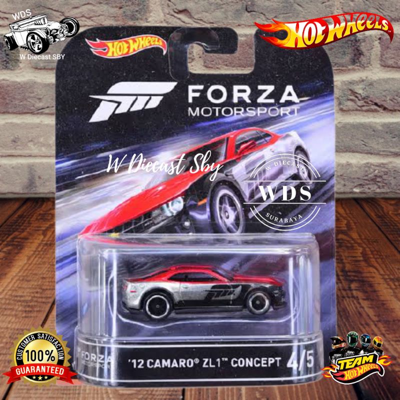 Hot Wheels Retro Premium Forza Motorsport 12 Camaro ZL1 Concept Ban Karet Hobi Diecast Collector