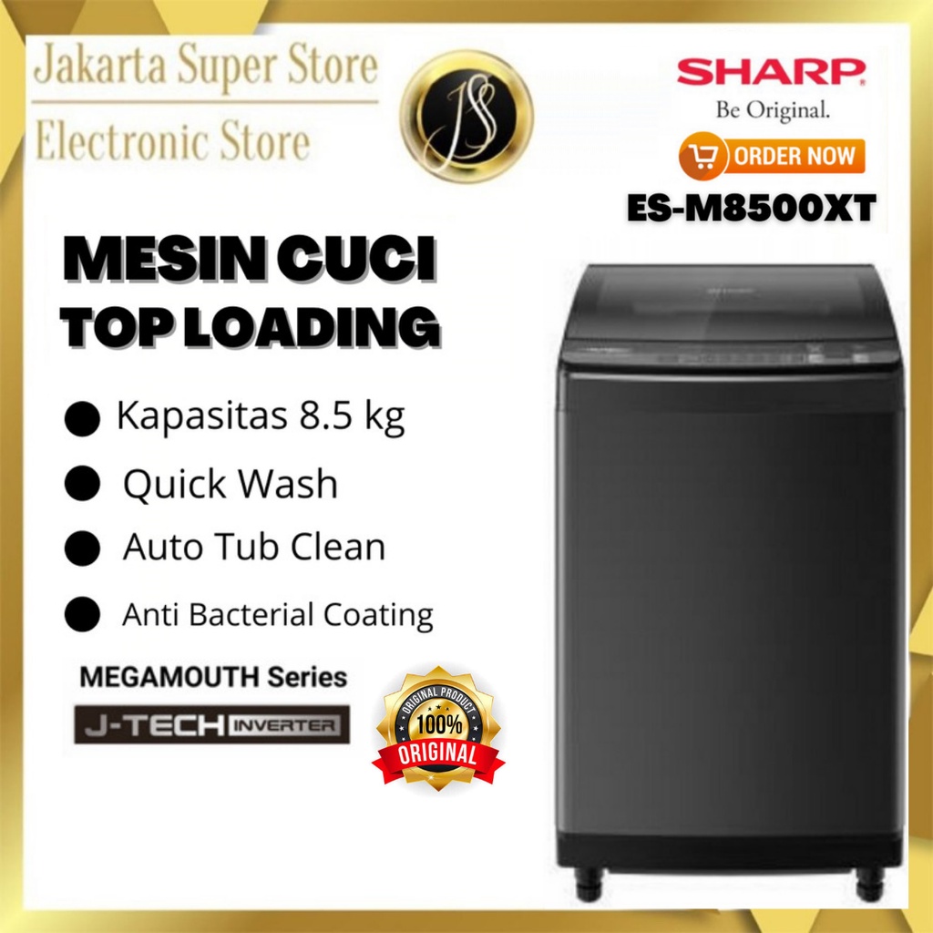 MESIN CUCI SHARP 1 TABUNG 8.5 KG ES-M8500XT