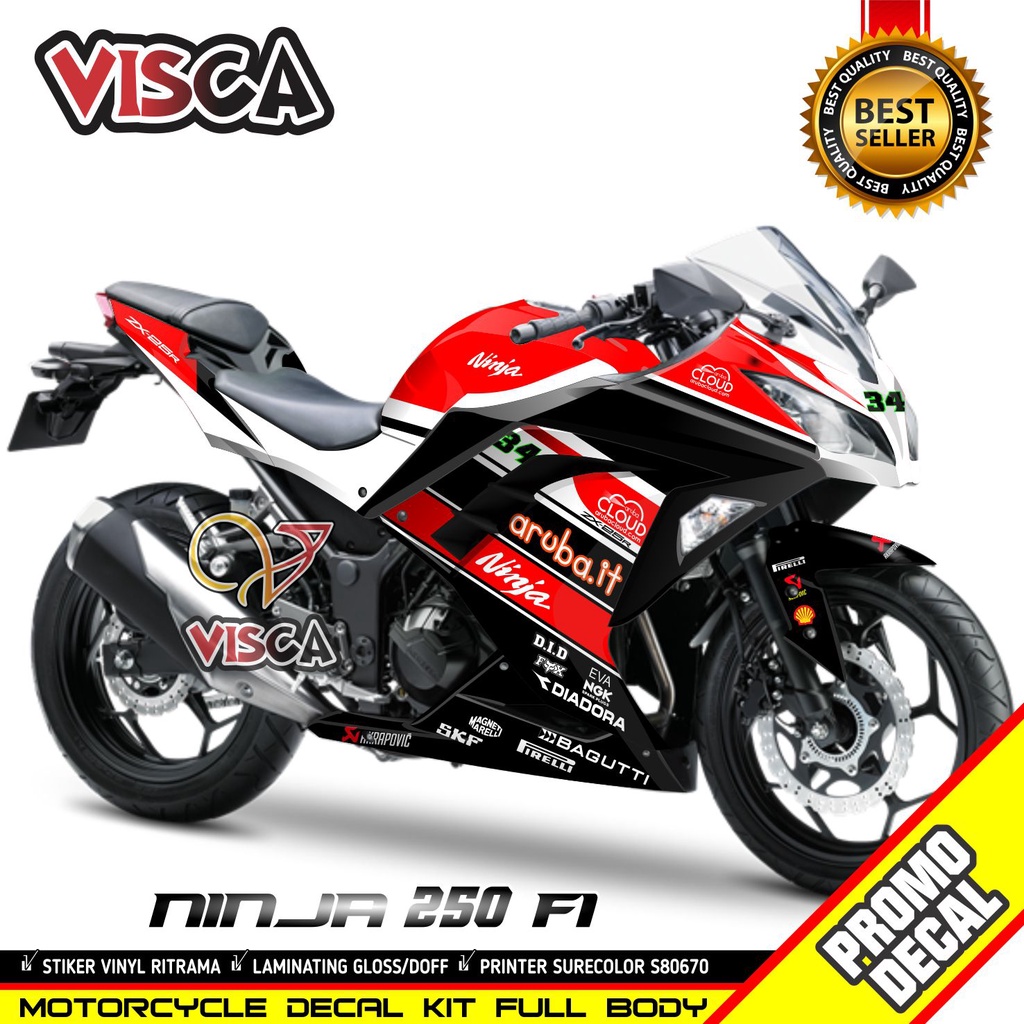 Decal Ninja 250 Fi Full Body Stiker Ninja 250 Fi Full Body Striping Ninja 250 Fi Variasi Duccati