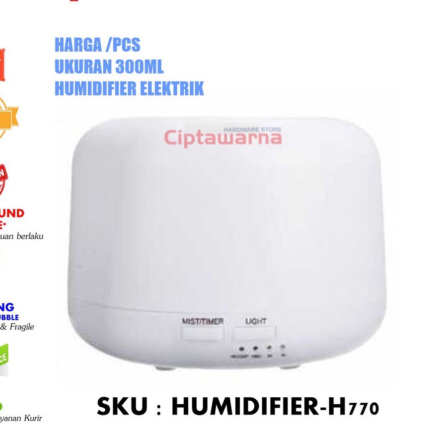 Taffware Aroma Diffuser Humidifier Elektrik dengan 7 LED - H770