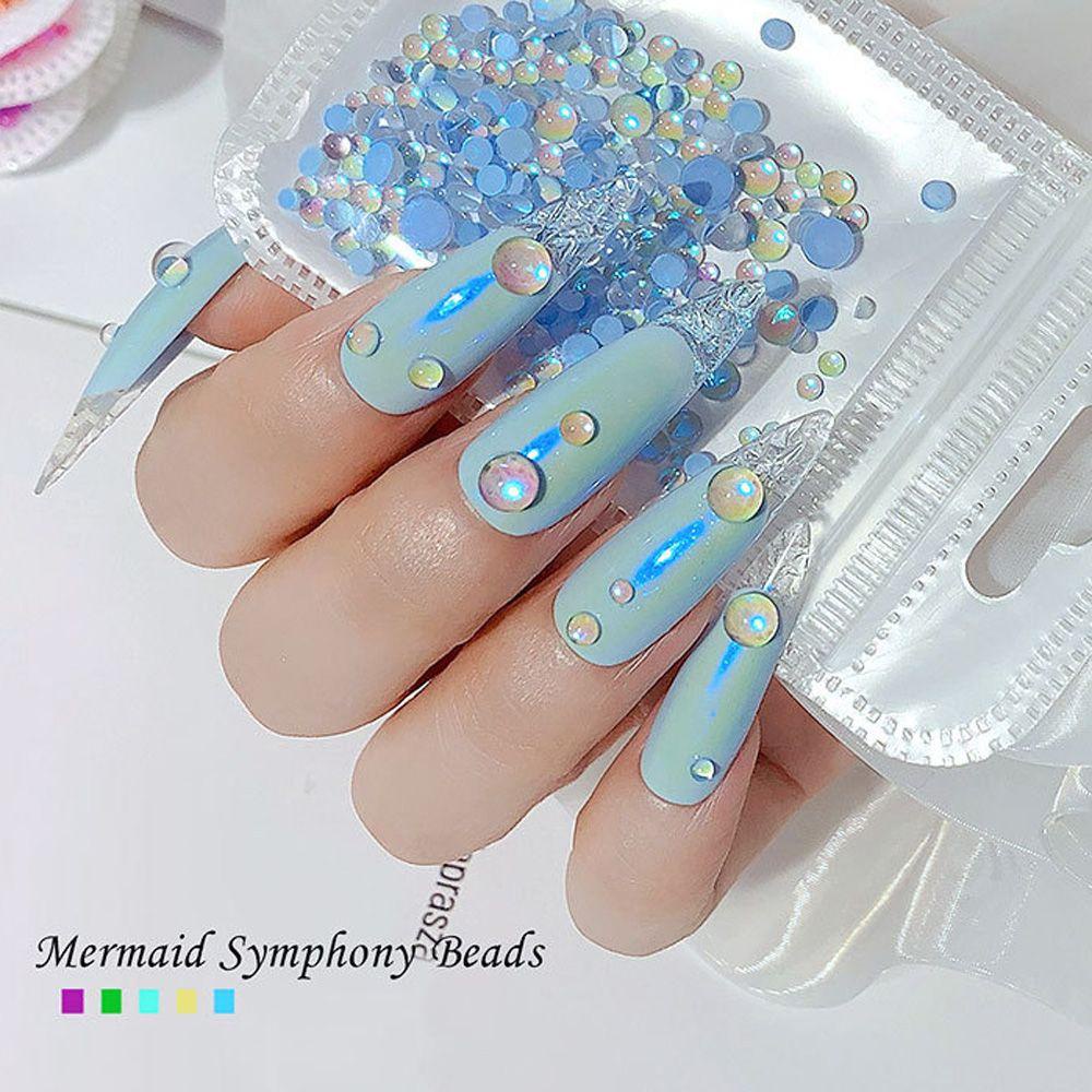 R-flower 300Pcs/Bag Kuku Rhinestones Permata Art Strass Nail Stone Ukuran Campur Symphony