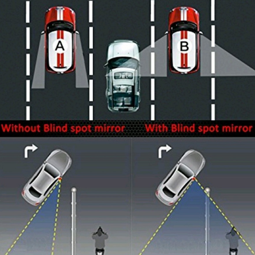 Kaca Cermin Spion Mobil Motor Blind Spot Blindspot Kecil Mini Cembung