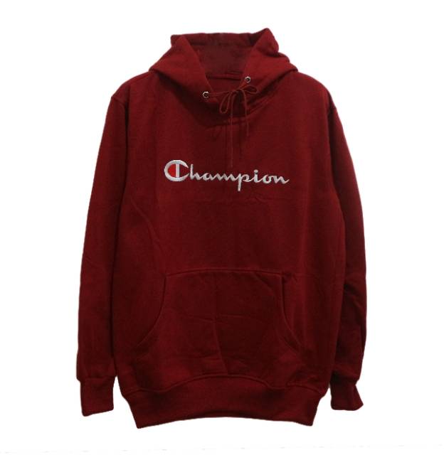 Jaket hoodie switer champion logo bordir cewek cowok hitam maroon hijau nevy termurah