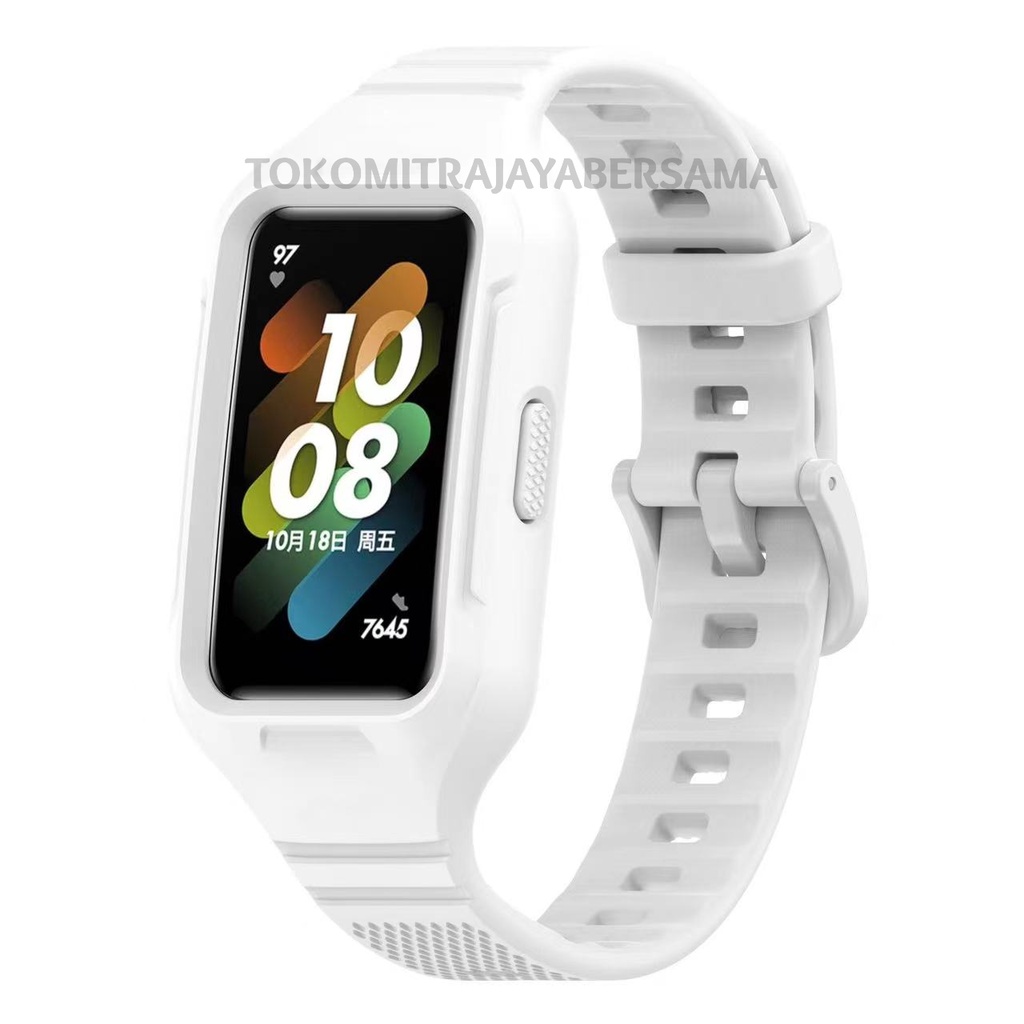 STRAP SILIKON GELANG TALI RUBBER SILICONE HUAWEI HONOR BAND 7  / 6 PENGGANTI TALI JAM BUMPER 360 HIGH QUALITY