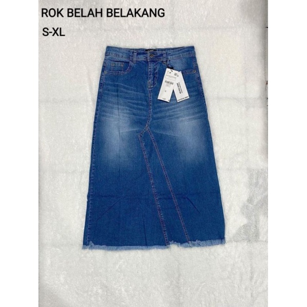 ROK JEANS WANITA - ROK JEANS KANCING SAMPING - JEANS ROK VJ - JEANS ROK IMPORT