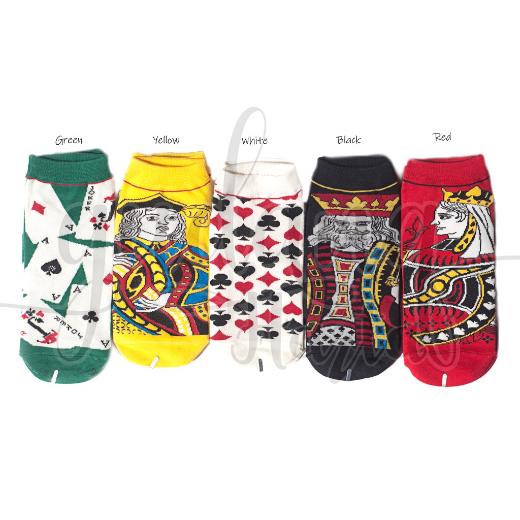 Kaos Kaki Wanita Pendek Poker Socks Kartu Remi Lucu GH 103603