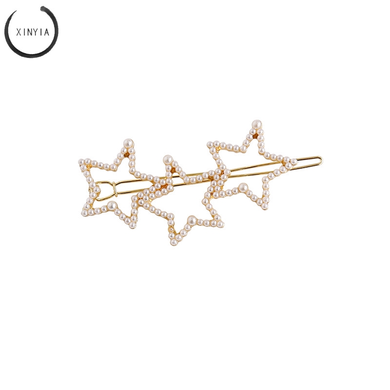 Jepit Rambut Mutiara Geometris Klip Wanita Korea Hairclip Hairpin