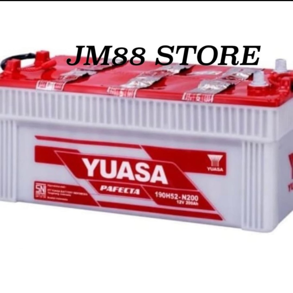 Aki mobil / Battery type yuasa 190H52 / N200 12V 200Ah / Aki kering yuasa / Aki yuasa N200