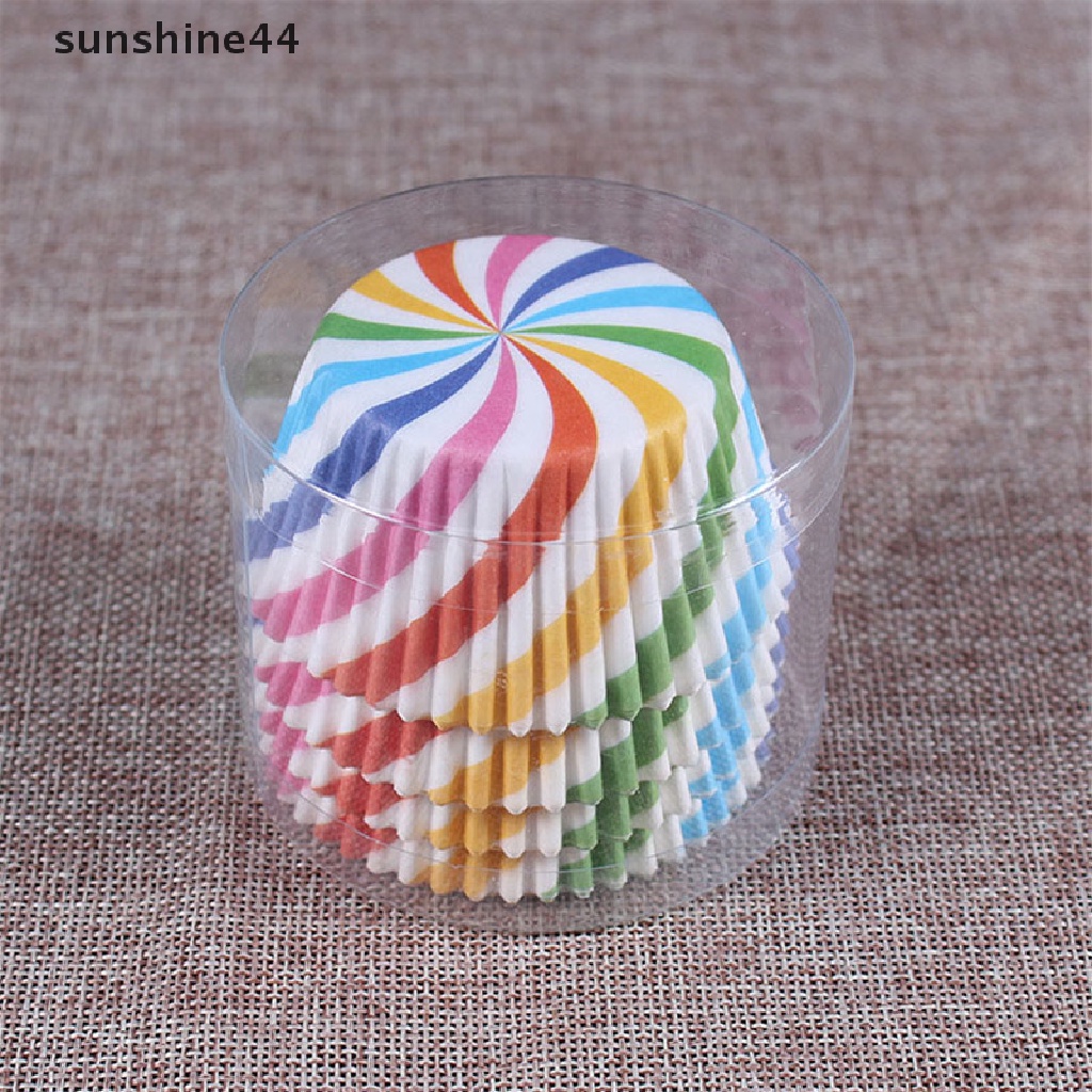 Sunshine 100pcs Kertas cupcake Warna-Warni