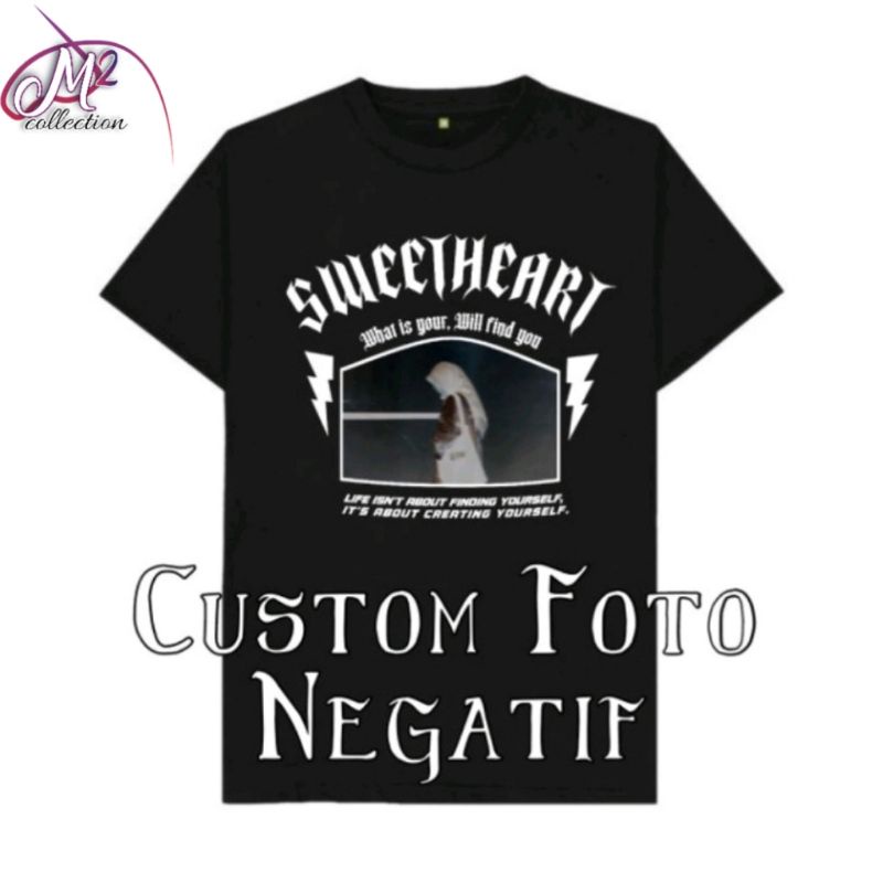 KAOS FOTO NEGATIF COSTUM  VIRAL FREE GANTI FOTO//KAOS CEWEK//KAOS COWOK