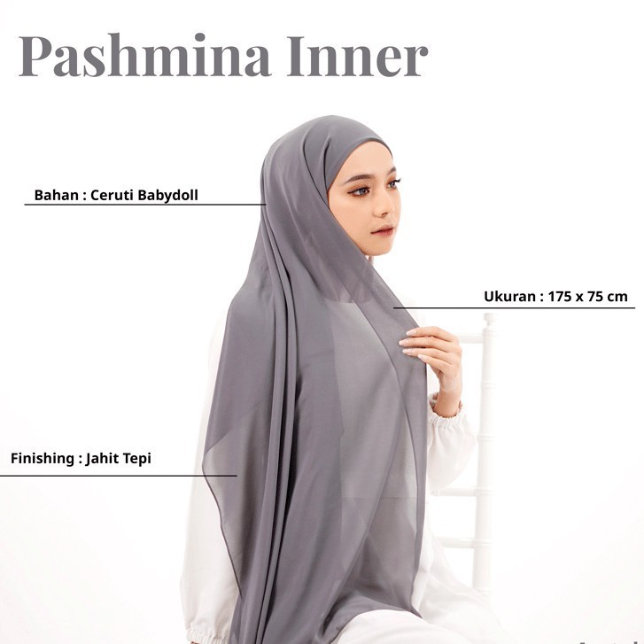 Pashmina Inner 2 in 1 Ceruty Babydoll Premium | Shopee Indonesia