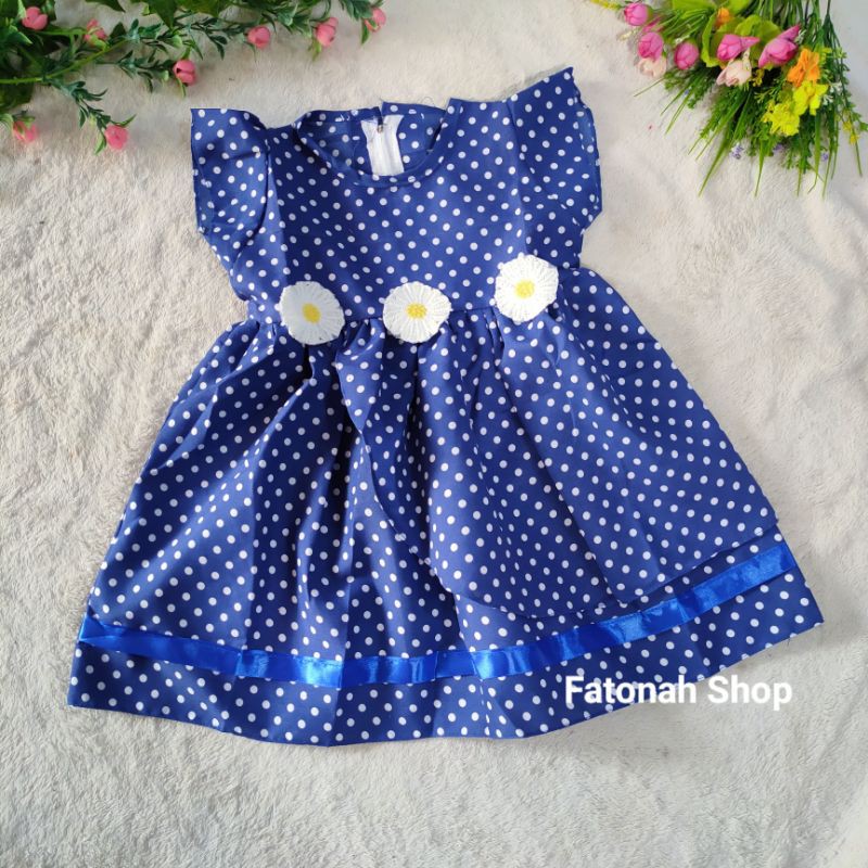 Dress anak 1 2 tahun polka gaun anak cewek perempuan ( dress sun POLKA )