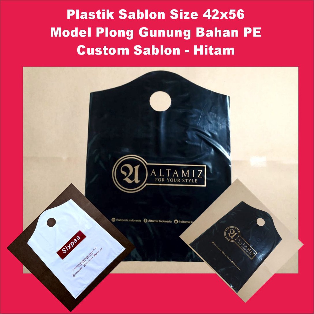 Plastik Sablon Size 42x56 Model Plong Gunung Bahan PE Custom Sablon