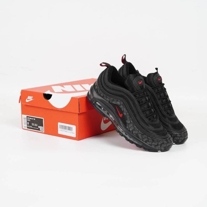 NIKE AIR MAX 97 REFLECTIVE LOGO BLACK RED  39-44 Grade Original