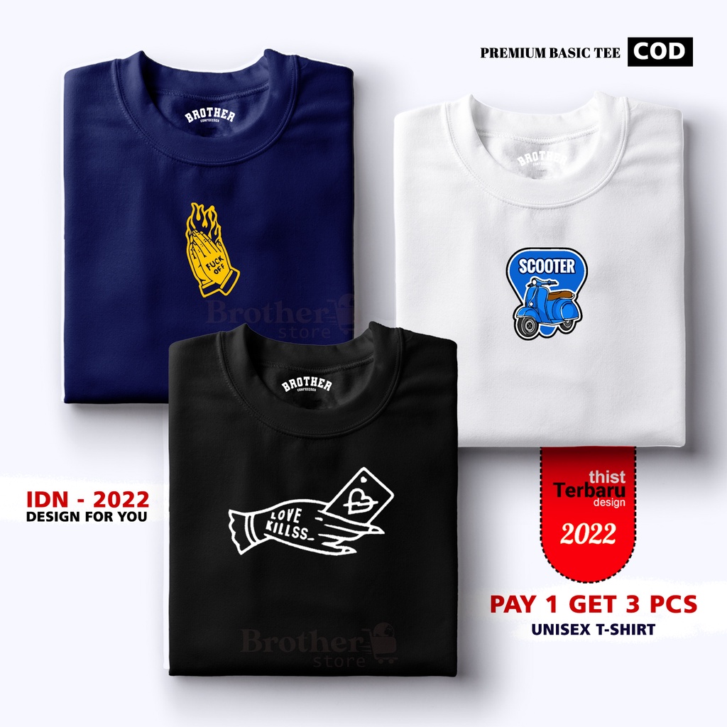 BUY 1 OR 3 PCS ( PROMO COD ) BROTHER STORE / Kaos Distro100% Catoon Combed 30s / ArticelFLS