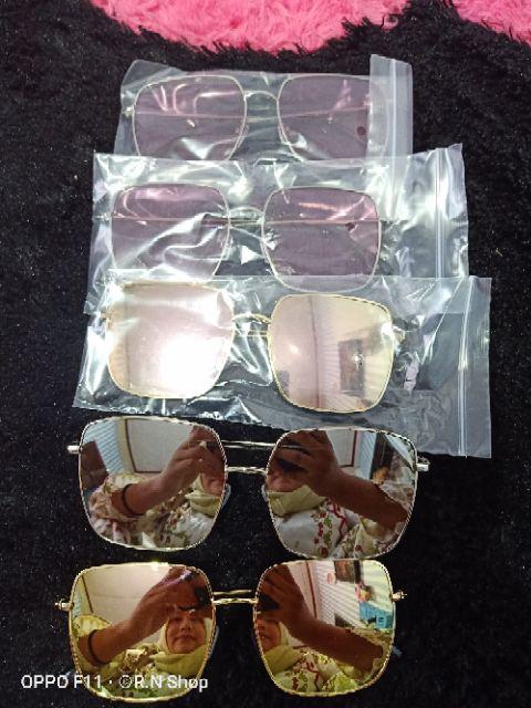 [bayar Di Tempat]square Glasses Frame Women Retro Brand Designer Sunglasses For Female New Summer