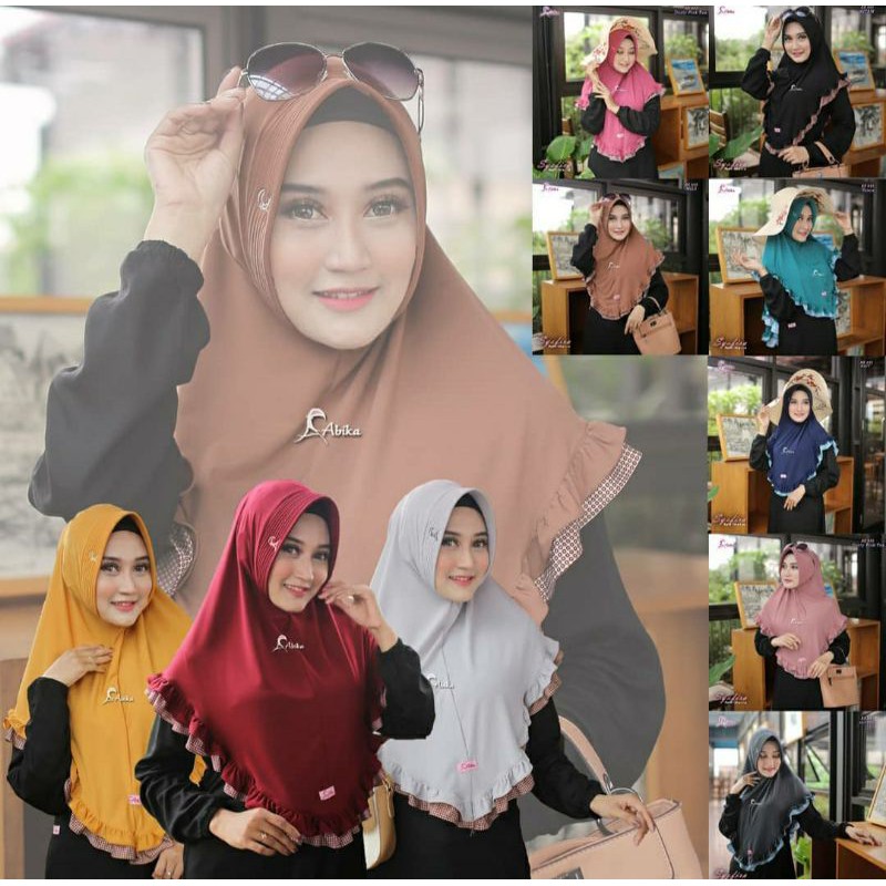 Bergo Safira Abika/abika hijab/kerudung instan/hijab rempel/hijab kekinian