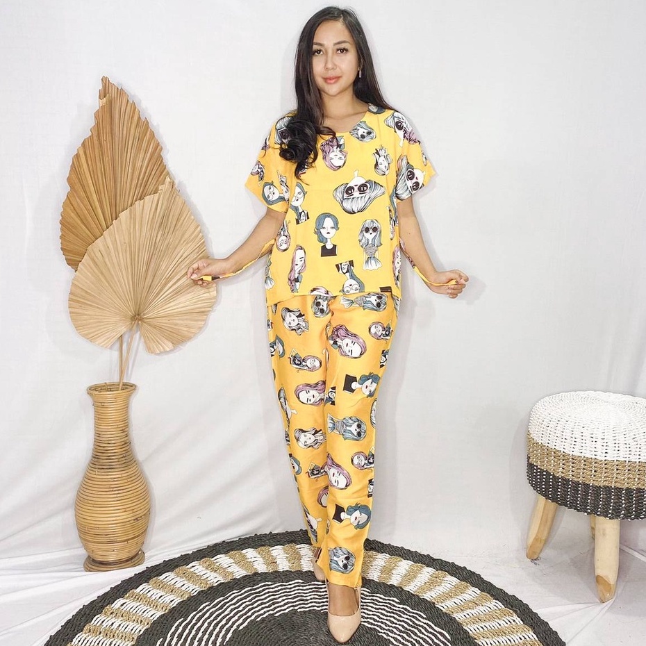 Daster Babydoll Panjang Bali-SET PAN RETRO MUSTAD