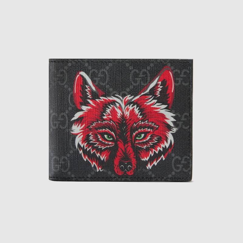 Gucci GG Supreme Wolf Wallet | Shopee 