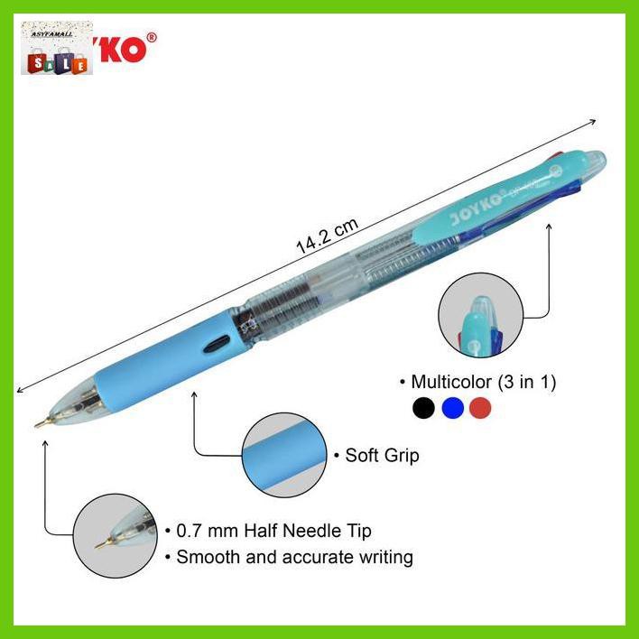 

Silutala- Ball Pen / Pulpen / Pena Joyko Bp-199 / Trico/ 0.7 Mm/ 3 Warna/ Colors -Ori.