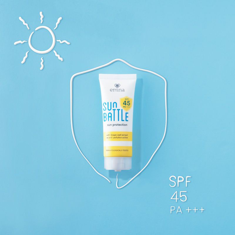 Emina Sun Battle Protection SPF 30 PA+++ 23ml &amp; 60ml | SPF 45 PA+++ 30ml | Sunscreen Wajah