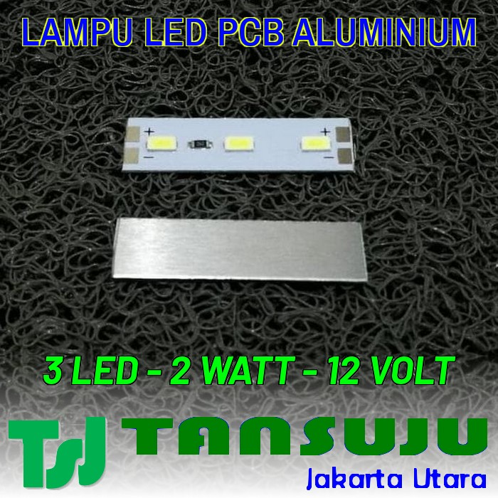 10 pcs Lampu LED PCB Aluminium 2 Watt 12 Volt DC 3 Mata 5630 / 5730 Emergency
