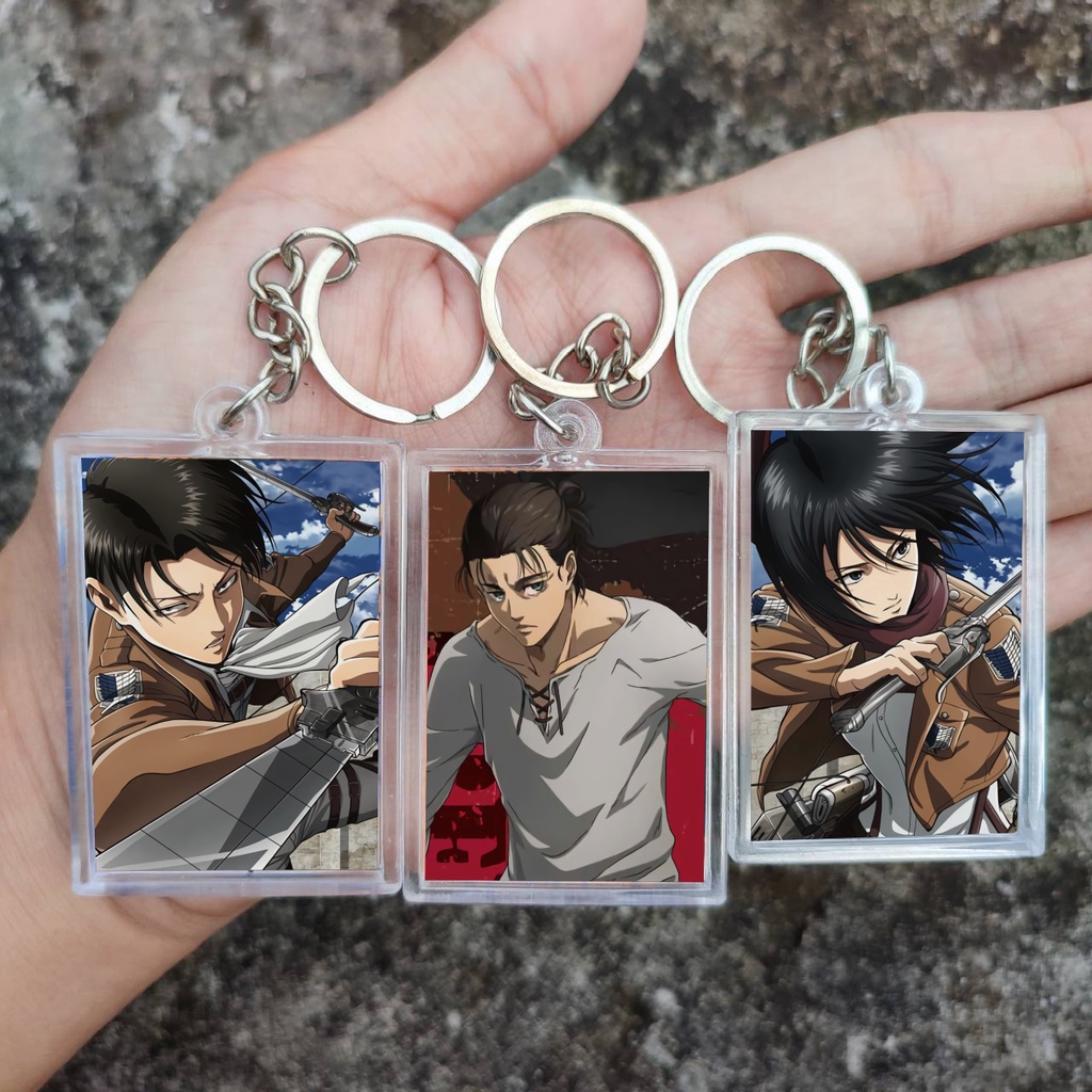 Gantungan Kunci Murah Anime Shingeki no Kyojin - Keychain Attack on Titan - Levi Mikasa Armin Eren Hange Erwin Jean