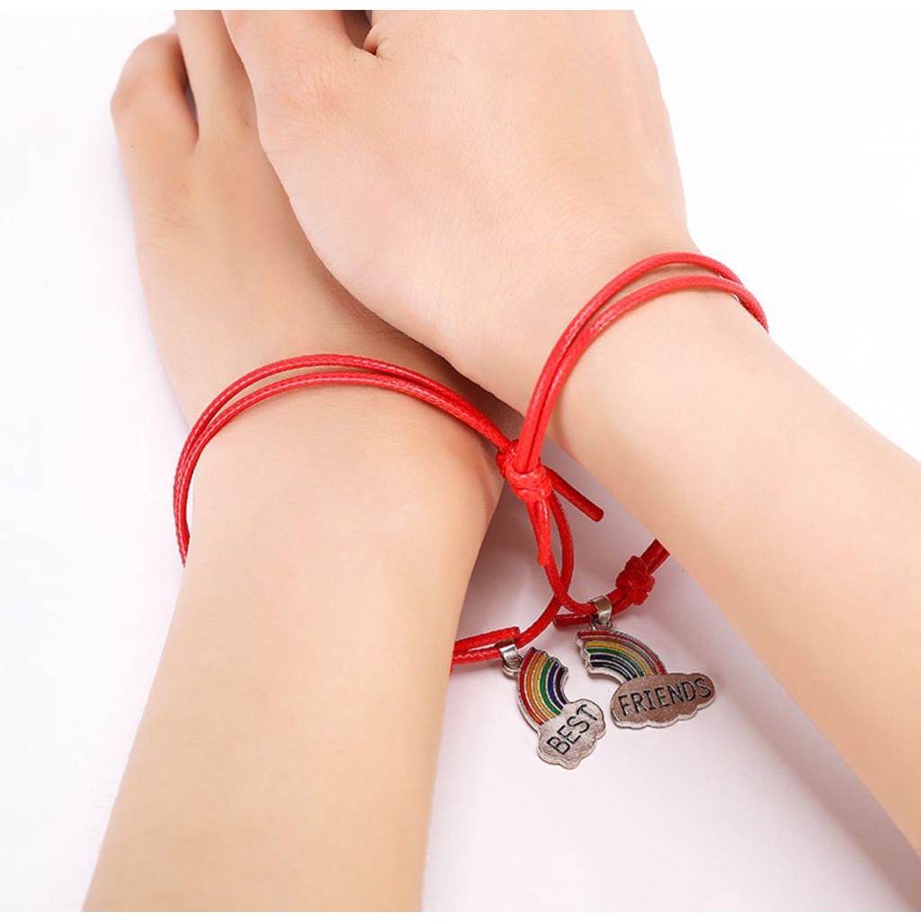 Lily Rainbow Best Friend Gelang Fashion Pria Dan Wanita Pasangan Adjustable