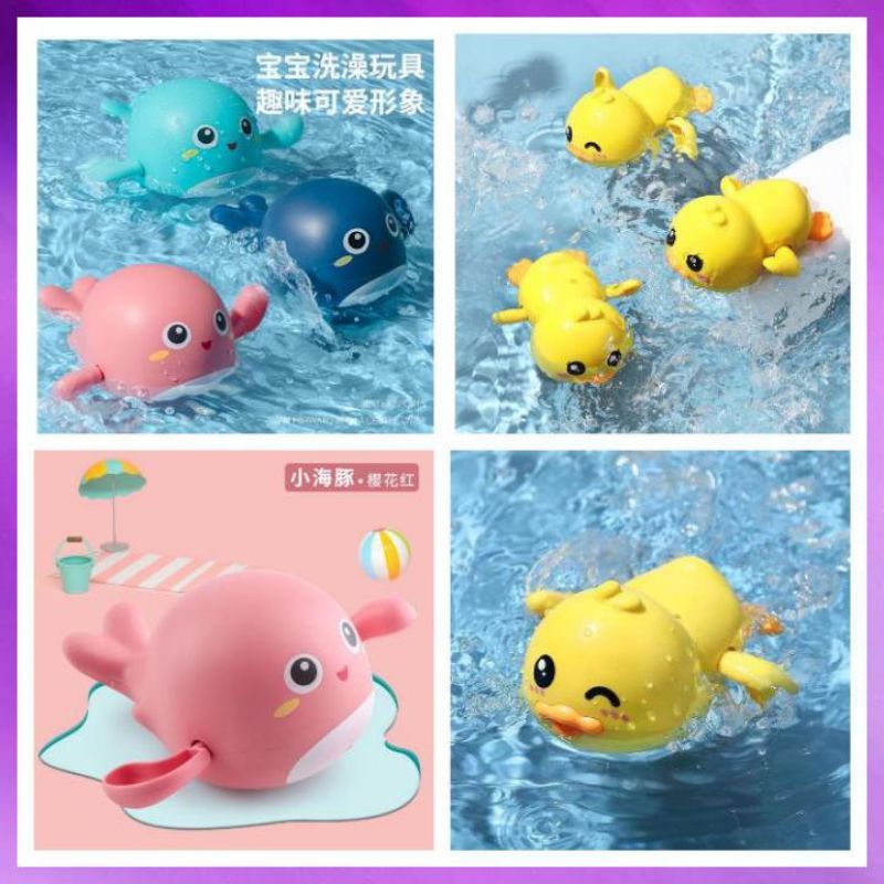 Paus - Mainan Mandi Bayi / Mainan Bebek Berenang / Mainan Air Bayi / Mainan Bayi Paus Berenang