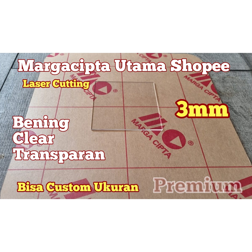 Premium Acrylic Laser Cutting 3mm 50x60cm Akrilik Bening 60x50cm Potongan