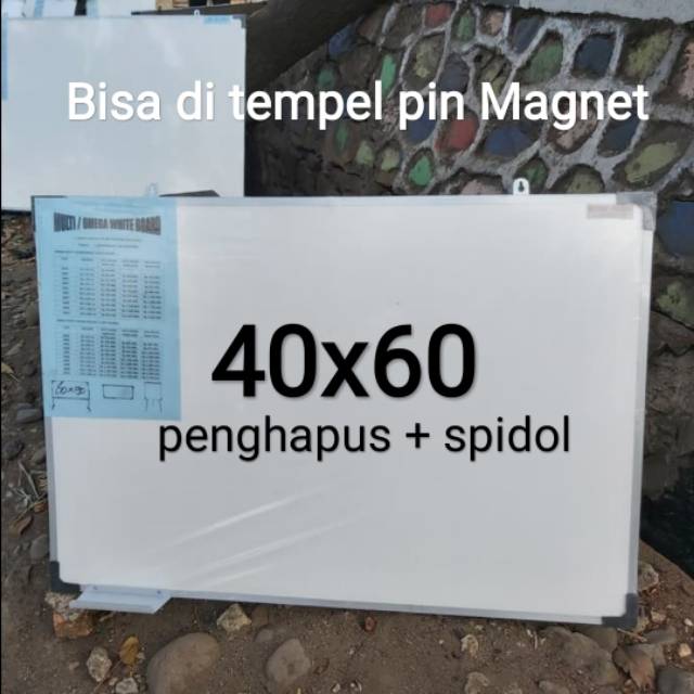 

White board papan tulis magnetik 40 x 60 cm