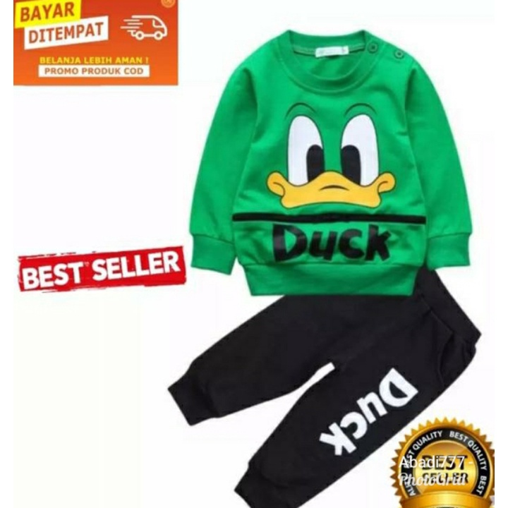 SETELAN ANAK MOTIF DUCK SETELAN SWEATER JOGER ANAK 1-6 TAHUN BAHAN BABYTERRY