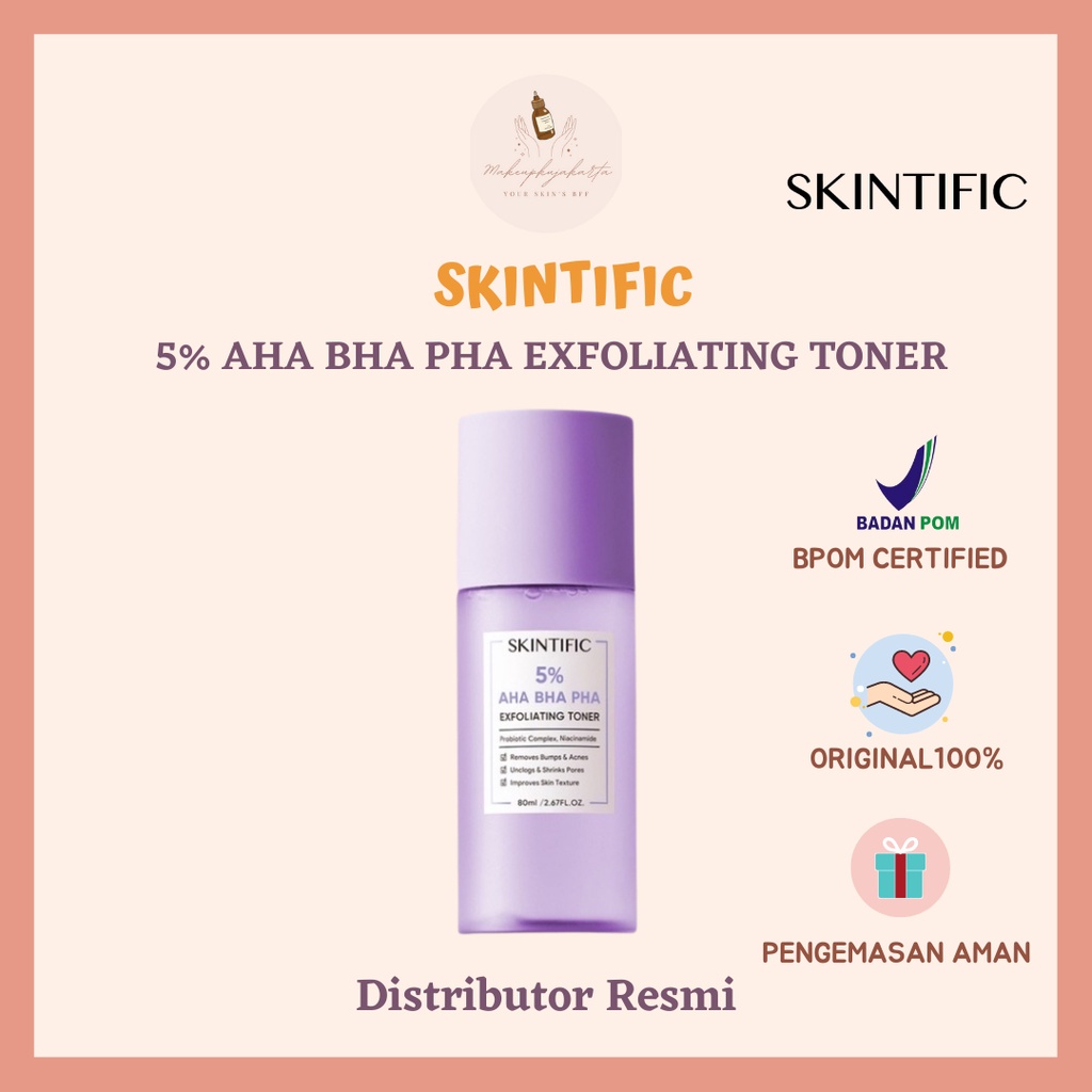 Jual SKINTIFIC 5 AHA BHA PHA Exfoliating Toner BPOM