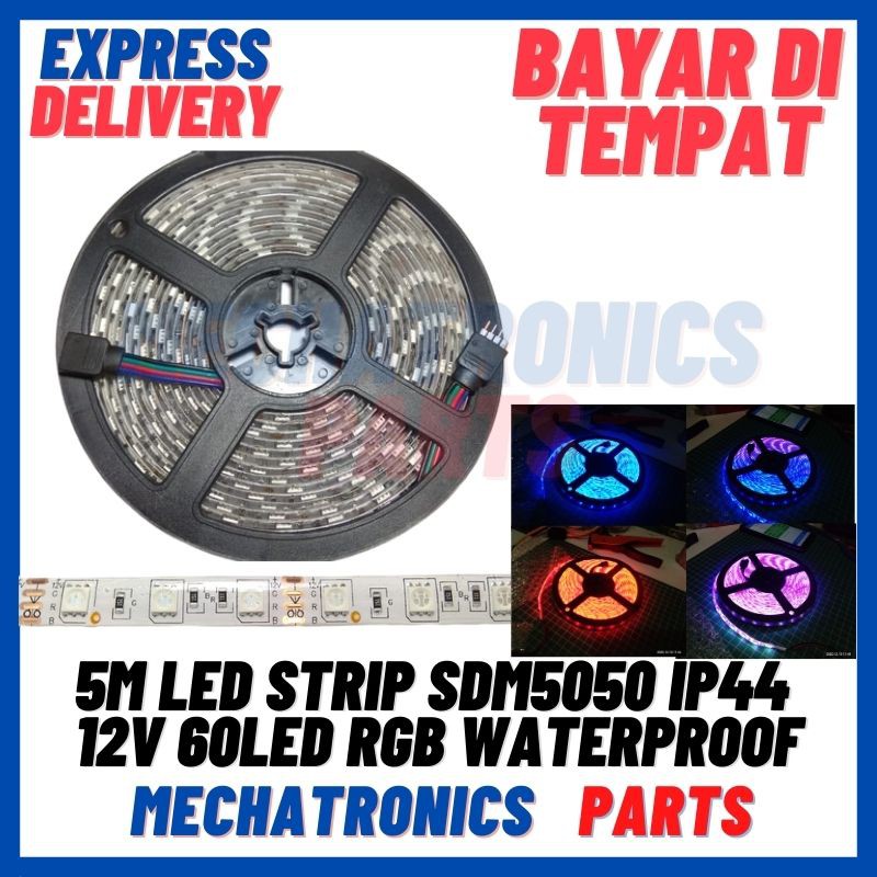 [DSP-9121] 5M LED STRIP SDM 5050 IP44 12 VOLT 60 LED COLOR RGB WATERPROOF