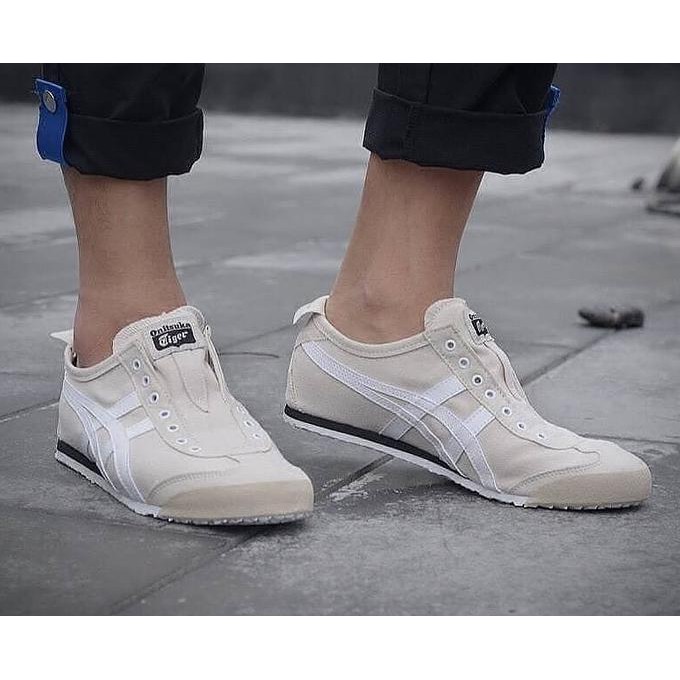 Sepatu Original Asics Onitsuka Tiger Mexico 66 Slip On White Cream