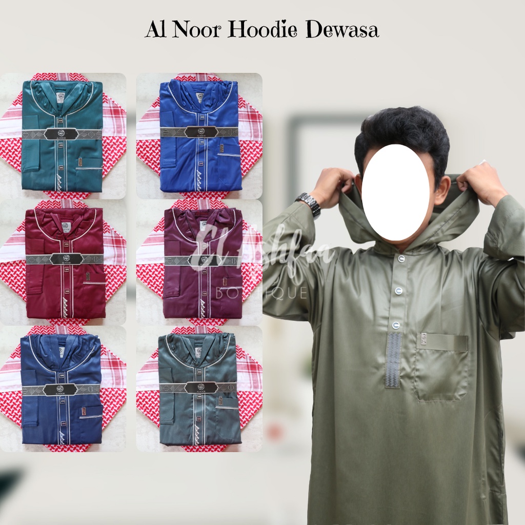 Jubah Saudi | Gamis Pria | Hoodie Kupluk Al Noor - El Ashfaa Boutique