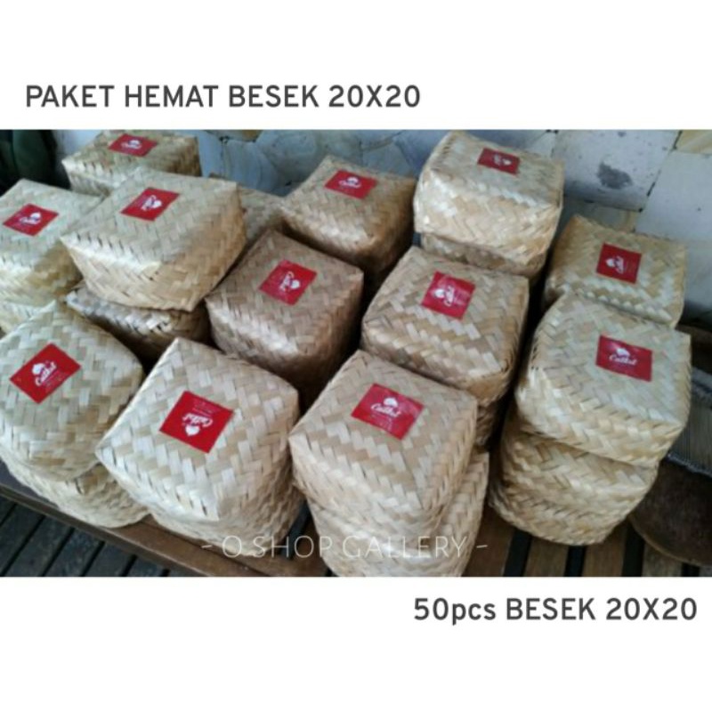 

[ Halodul ] PAKET HEMAT 50pcs BESEK 20X20 MURAH / BESEK BAMBU 20X20 MURAH | besek bambu hampers kotak hantaran lebaran