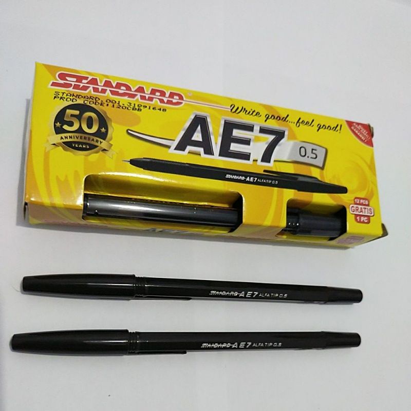 

Pulpen STANDARD AE7 0,5 (Hitam, Biru, Merah) Harga Satuan