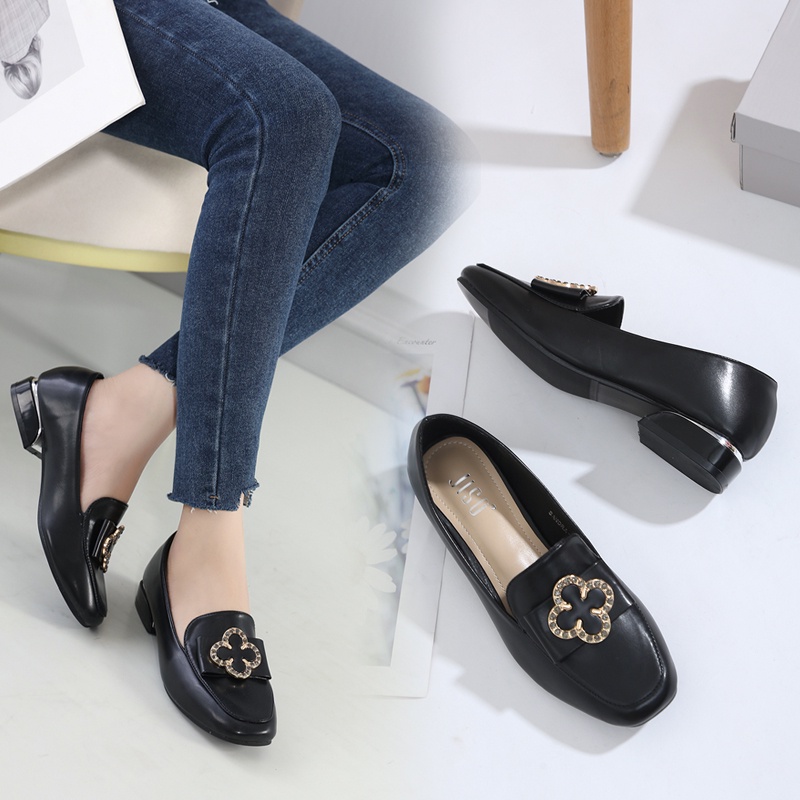 JISO RYONA SANDRA-36 Sepatu Kerja Wanita Heels 3cm Hak Chunky Import